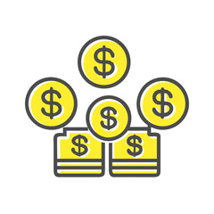 Obraz premium Dollar bills and coins representing the concept of Finance 