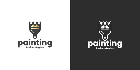 king painting logo vector