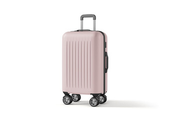Modern Blue Hard Shell Luggage Suitcase with Spinner Wheels Isolated on White Background

