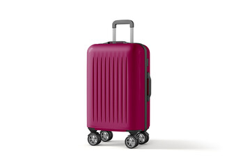 Modern Blue Hard Shell Luggage Suitcase with Spinner Wheels Isolated on White Background

