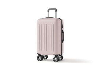 Modern Blue Hard Shell Luggage Suitcase with Spinner Wheels Isolated on White Background

