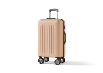 Modern Blue Hard Shell Luggage Suitcase with Spinner Wheels Isolated on White Background

