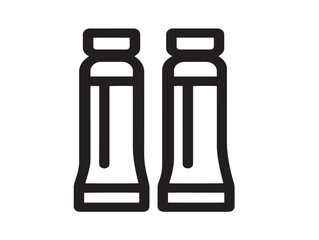 Elegant paint tubes icon in clean vector