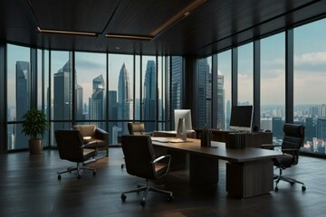 modern office interior with table
