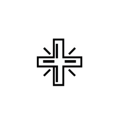 Obraz premium black and white cross symbol