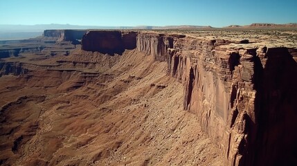 Vast rugged canyons of canyonlands national park viewed from the white rim trail above the green river near moab, utah, showcasing eroded rock formations, desert landscape, and expansive scenic vista 