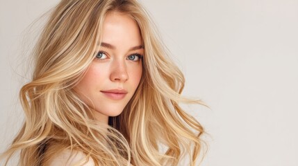 Fototapeta premium Portrait of a young woman with blonde hair