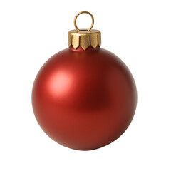 red 3d Christmas ball isolated on transparent background 