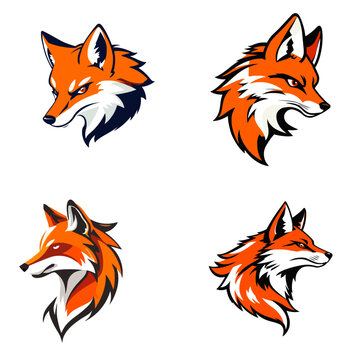 Aggressive red fox head in profile. Strong animal symbol for a team or brand.