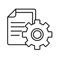 Document with gear icon representing settings or process