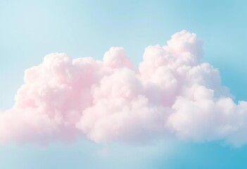 Pastel-colored fluffy clouds on a light blue background, perfect for a cute desktop, fantasy, clouds
