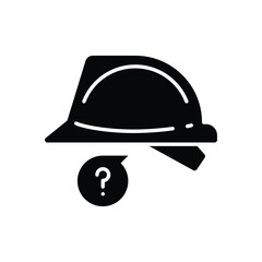 Empty Hard Hat Icon. Glyph Style Vector. Missing Worker, Labor Shortage, Construction Vacancy, Staffing Gap, Industrial Workforce Crisis, and Employment Uncertainty Symbol