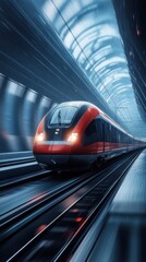 High-Speed Train in Tunnel