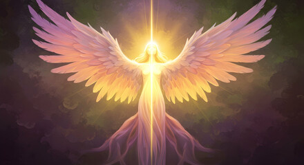 Radiant Angel Wings Spiritual Light Celestial Being