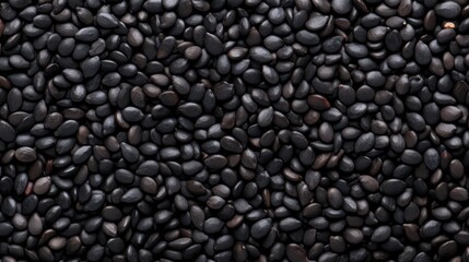 Close-up of black sesame seeds texture