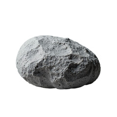 River rock smooth gray isolated, Natural stone texture element, Organic decor item, Rounded pebble object, Neutral design asset