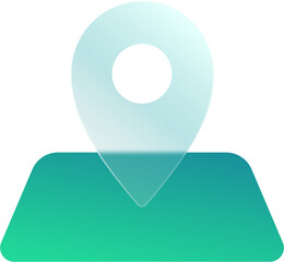 Transparent Background Location Pointer Glassmorphism Icon Design
