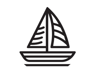 Sleek and Clean Line Art Sailboat Vector