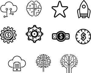 "Modern Flat Style Icon Set for Web, App, and Graphic Design | Editable EPS Vector"