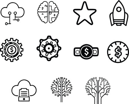 "Modern Flat Style Icon Set for Web, App, and Graphic Design | Editable EPS Vector"