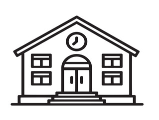 Elegant School Building Vector with Minimal Style