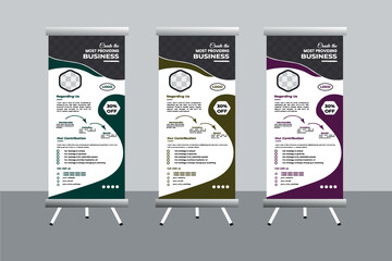 Corporate business roll up banner design template
