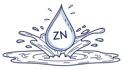 Zinc supplement water drop splash art