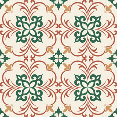 Seamless pattern with Kazakh ornaments