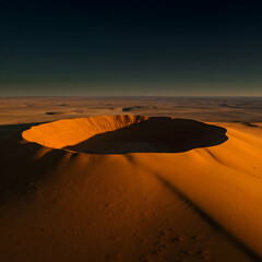 Stunning Aerial View of Namib Desert Crater Golden Hour