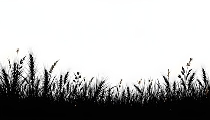 Minimalist Black and Gold Wheat Silhouette on a Clean White Background – Elegant Agricultural Symbolism with Modern Design, Perfect for Natural, Organic, and Sustainable Brand Concepts, Featuring Bold