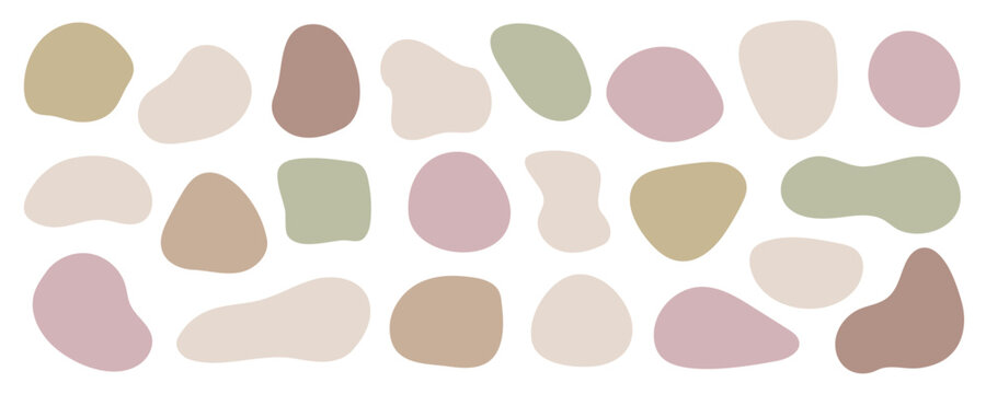 やわらかい流体のフレームデザインセット サンプル文字なし【パステルカラー】