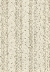 Cream Cable Knit Texture Seamless Pattern Background