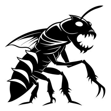 black wasp angry insect clip art preview