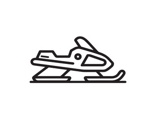 Clean Snowmobile Transportation Outline Icon Graphic