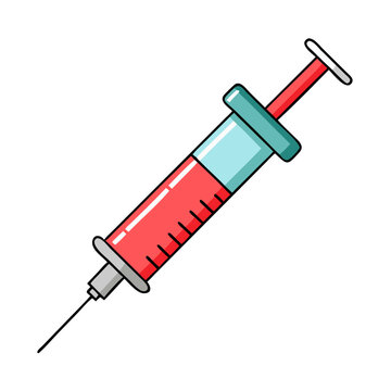 Cartoon medical syring 