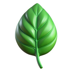3d green leaf isolated on transparent background