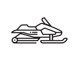 Minimal Snowmobile Icon in Elegant Line Art Style