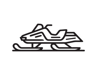 Stylish Vector Icon of Snowmobile in Line Art