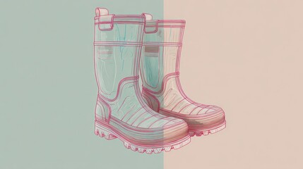Pair of translucent work boots