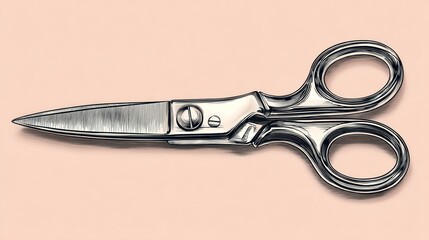Detailed illustration of metal scissors