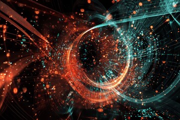 Fototapeta premium A swirling vortex of vibrant colors and intricate patterns.