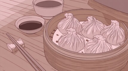 Steamed dumplings in a bamboo steamer (3)
