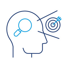 Focus – Magnifying Glass Representing Attention and Concentration. Vector Icon