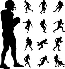 American Football Player Helmet  vector bundle