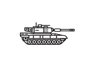 Obraz premium Sleek Military Tank Icon in Vector Outline