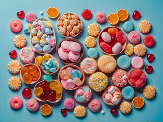 Fototapeta premium Assorted Colorful Candies and Sweets candy assortment