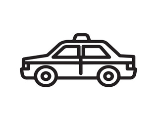 Elegant Taxi Cab Icon with Minimal Line Detailing