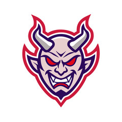 Devil mascot logo designs isolated 