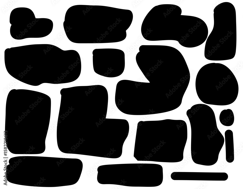 Fototapete organic shape round form set liquid organic blob curve background abstract shape frame doodle abstra