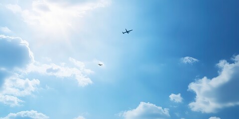 Jets Performing Aerial Maneuver in The Blue Sky